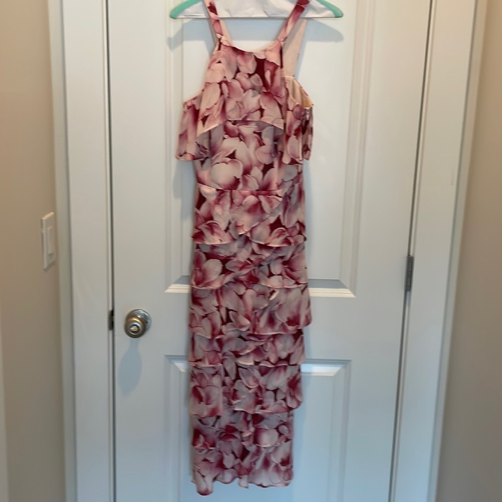 Shoshanna floral layered tier cocktail dress